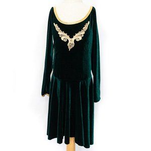 Green Velvet Dress Up Costume Dress | Girl's
